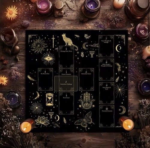 Black gold tarot - tarot, table