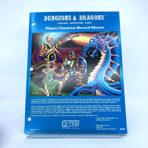 Player character record sheets - record,