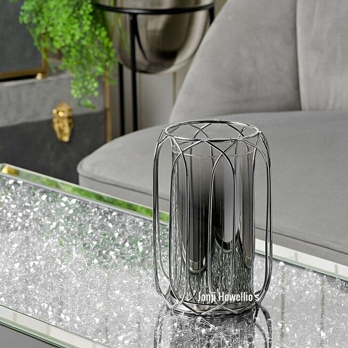Smoked glass lantern - smoked, pillar