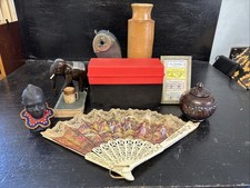 Vintage Job Lot Of Curios Collectibles Doulton Bottle Fan Book Pot Ornaments