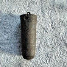  CLOCK WEIGHT CAST IRON 2.57 LBS X 5" LONG TAPER SHAPE ANTIQUE  WALL CLOCK