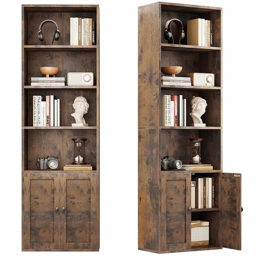 Tier bookcase with doors - 6-tier,
