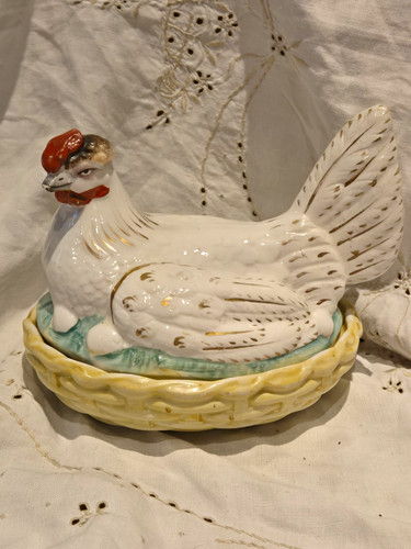 Victorian staffordshire hen - victorian,