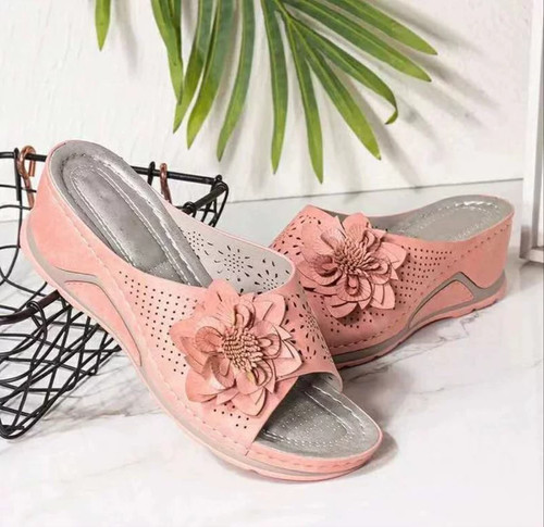 Ladies womens mid wedge - wedge, heel