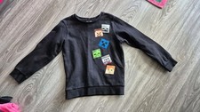 Matalan Boys Minecraft Jumper/ Sweatshirt Age 8 Black / Sequin Nice Condition