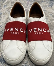 Givenchy Urban Street Sneaker White/Red Slip on Low Top Shoes Mens Size 43 Auth.