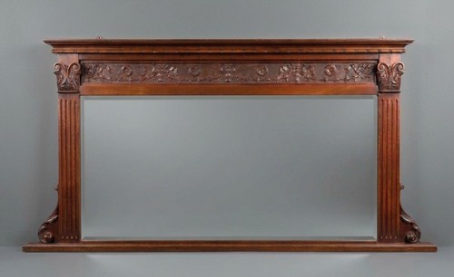 Victorian mahogany overmantel - mahogany,