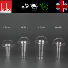 Disposable Smoothie Milkshake Cups + Lids 10oz 12oz 14 oz 16oz Reusable RPET cup