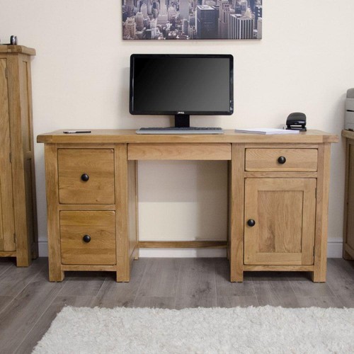 Solid oak large computer - oak,