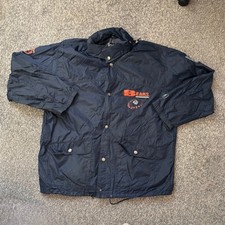 Men’s Fair to Good Condition 1990s Chicago Bears NFL Waterproof Coach Jacket Nav