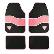 4 Set Black Pink Heart Velour