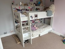 Parisot White Wooden Bunk Bed with Shelves (pre-owned, excellent condition)