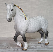 Beswick Large Dappled Grey Matt Percheron Horse (Missing Harness) No. 2464