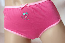 Girls 12-13 Panties Pretty Pink Cat Print Briefs Knickers - Ladies 8/10