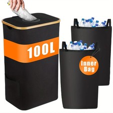 Folding Empty Bottle Storage Basket Wastewater Collection Bag Recyclable Tote