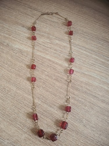Ruby glass cube - glass, vintage