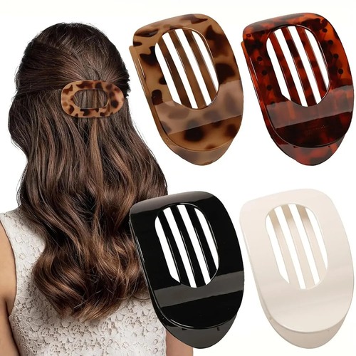 4pcs flat hair clips - flat,