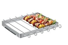 BBQ Skewers and Rack Set 6 Barbecue Skewers, Stainless Steel Meat Skewers