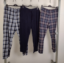 M&S Men's 3pcs Bundle Pyjamas Size 2XL Blue White Check Pyjama Bottoms New F2