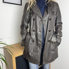 Vintage brown leather trench