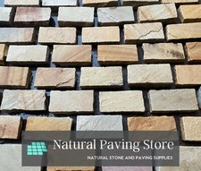 Fossil Mint sandstone natural paving patio Cobble setts 200mmx100mmx40/60mm