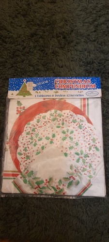 Vintage christmas tablecloth - christmas,