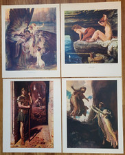 FOUR VINTAGE MACMILLAN SCHOOL EDUCATIONAL CLASSIC ART POSTERS 21" X 17" EACH