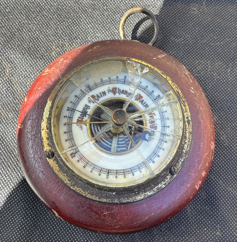 Vintage round aneroid wall - vintage,