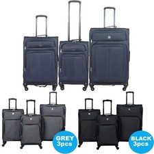 3Pcs Luggage Suitcase Set Soft