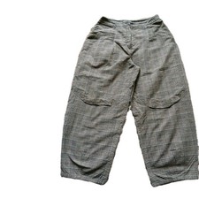 Lilith Paris Tartan Balloon Harem Brown Plaid Trousers Size M