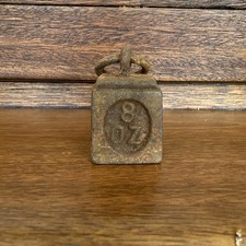 Vintage Black Cast Iron 8oz 1/2lb Ring Weights  Balanced Scales Kitchen Decor