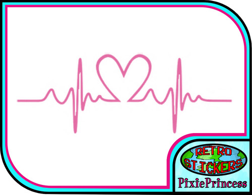 Love heart vinyl sticker - c,