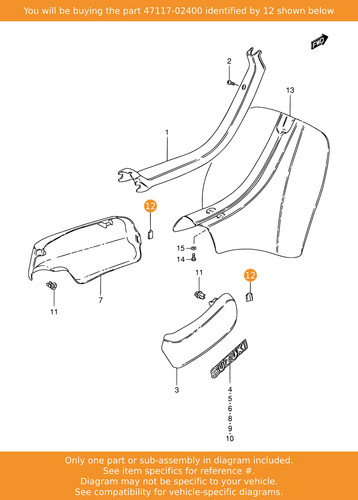 Suzuki cushion 47117 02400 - cushion,, 47117-02400