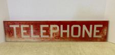 Vintage Antique Telephone Booth Glass Transom Sign Great Original Patina