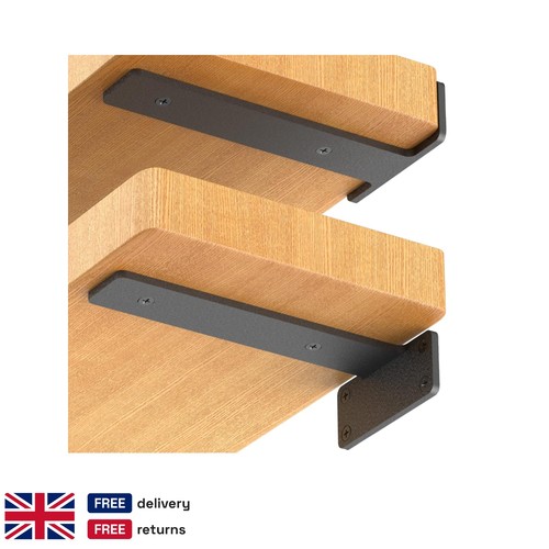 Black metal floating shelf - metal,