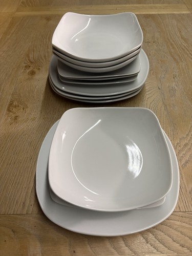 Set white plates and - white,