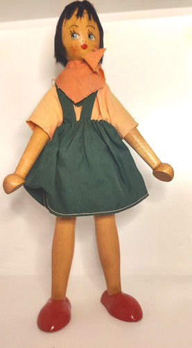 Vintage wooden peg doll 9 - wooden,
