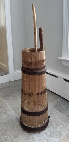 Antique wooden butter - wooden,