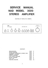 Service manual for NAD 3020