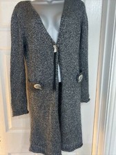 Designer Elisa cavaletti Long cardigan jacket grey. SIZE M