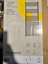 Flomasta Flat Black 2783BTU Vertical Towel radiator (W)600mm x (H)1600mm (272)