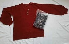 2 X LADIES JUMPERS  RIBBED V NECK BUTTON DETAIL BURGUNDY & BLACK ? X L SLEEVE XL