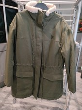 M & S Per Una Khaki Fleece Lined Jacket Size 14 Pre Owned Excellent Condition