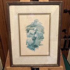 Painting Of Sheep And Ram By R. S. Lindsay, Framed 