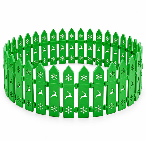 Green plastic picket fence - green,