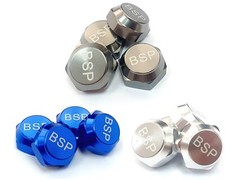 1/8 Scale RC Nitro Buggy 17mm Alloy Wheel Nut Caps x 4 M12 12mm 1mm Thread BSP