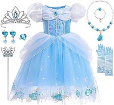 Little Girls Cosplay Cinderella Costume Princess Fancy Dress Accessories Party