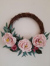 Spring Handmade Artificial Flower Wreath Front Door Garland Home Party Decor