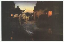 The Village Street, Bushey, Lucy Kemp Welch horse print in 10 x 12 mount SUPERB