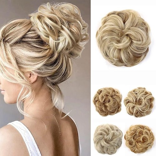 Messy hair bun curly wavy - hair,